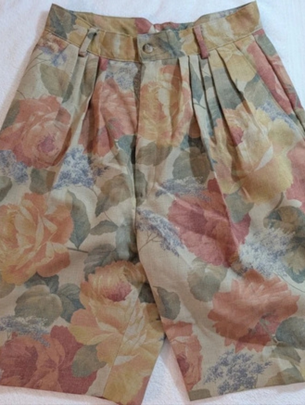 Jacobsons Floral Trousers Pink & Green Size 8